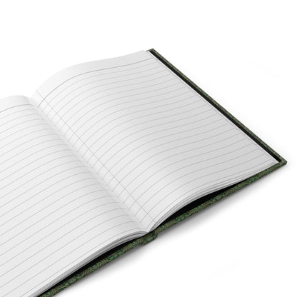 Open Mountains journal displaying 150 ruled lined pages with perforations for easy tear-out, casewrap binding, and premium paper quality for summit logs and hiking notes - LeBonJournal