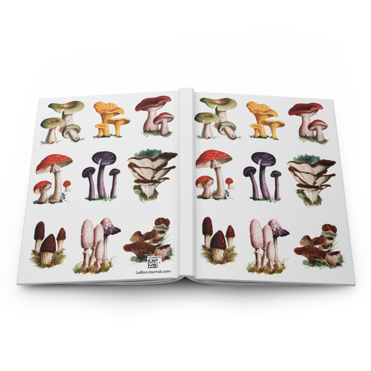 Mushroom hardcover journal spine and full-wrap El Tesoro de la Juventud encyclopedia - LeBonJournal

