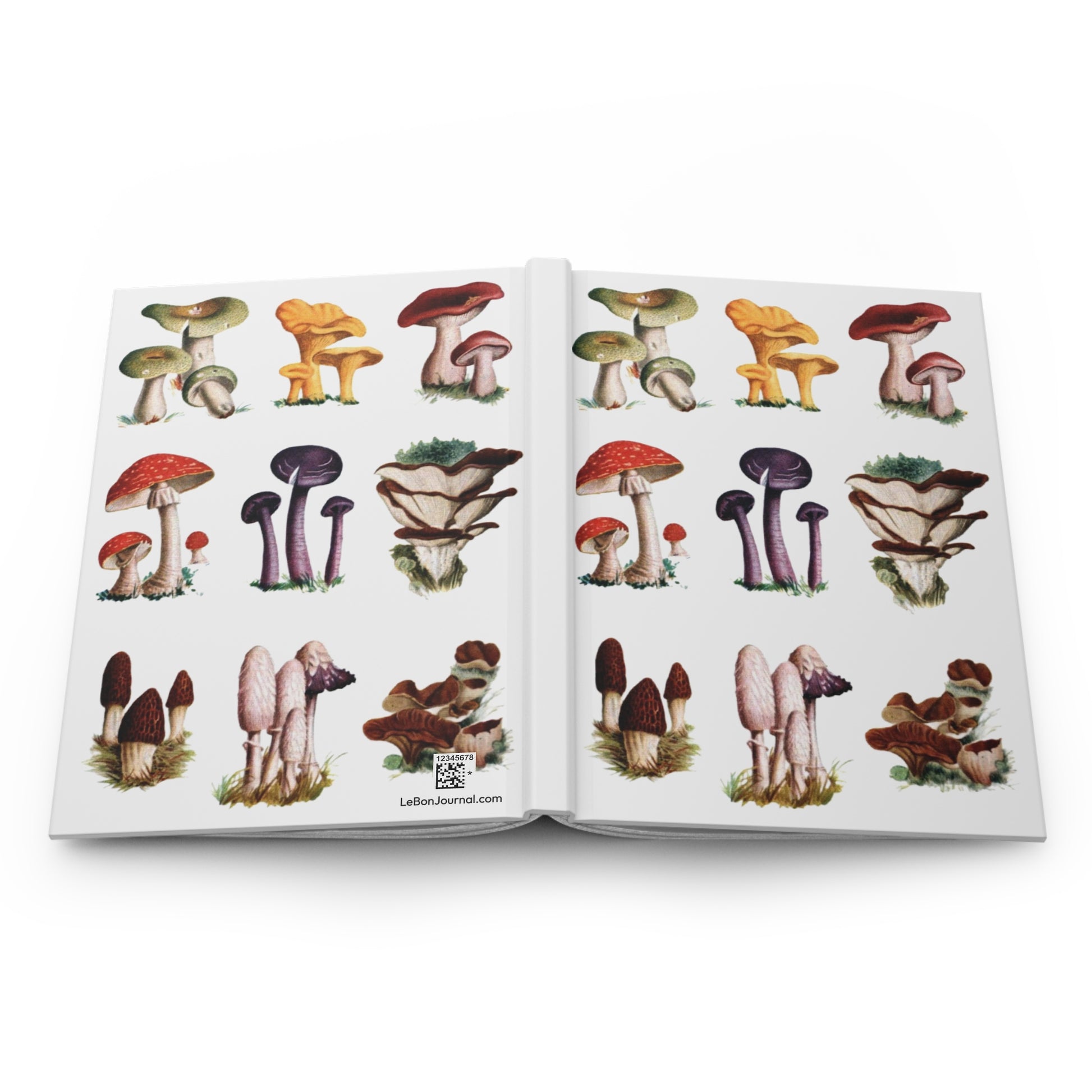 Mushroom hardcover journal spine and full-wrap El Tesoro de la Juventud encyclopedia - LeBonJournal
