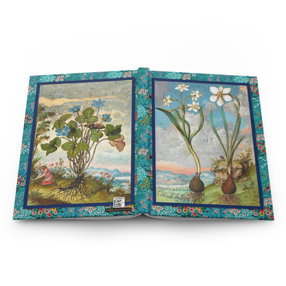Gherardo Cibo c.1564 Narcissus Hepatica hardcover journal spine and full-wrap Renaissance botanical watercolour Roman States - LeBonJournal