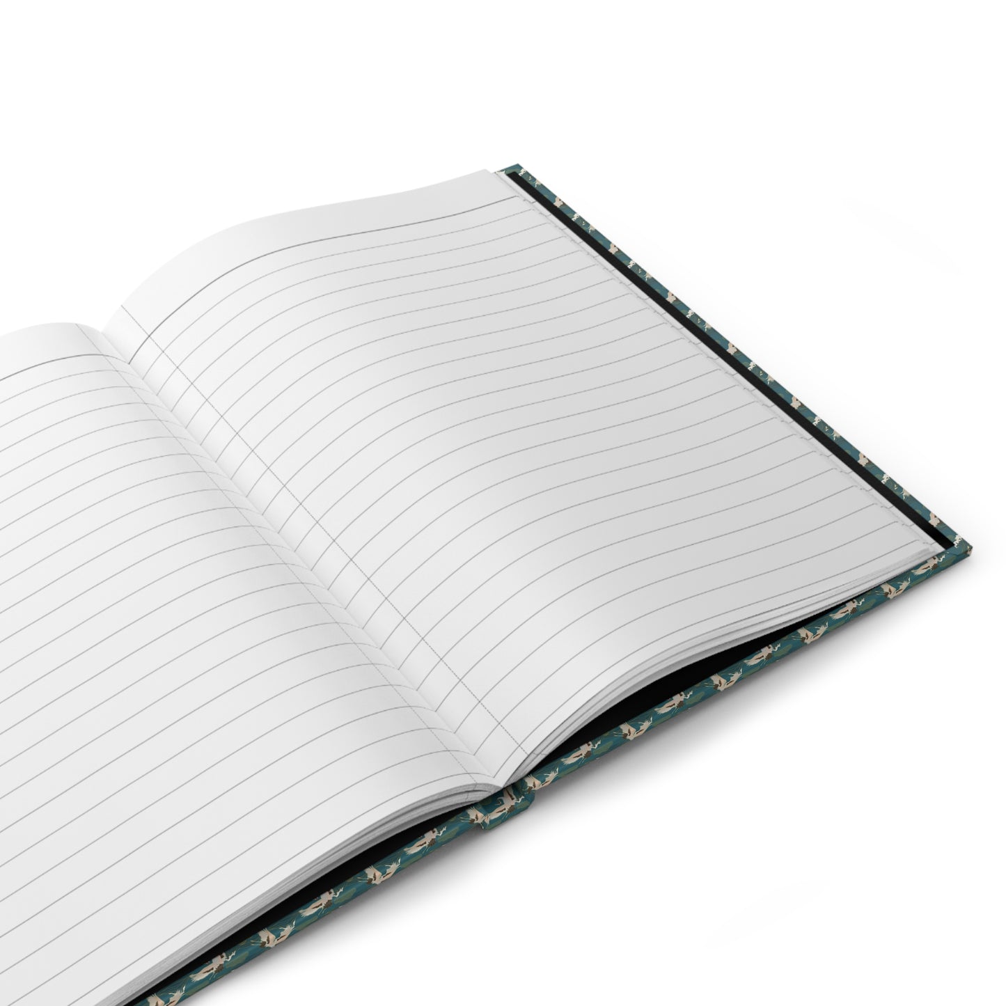 Ohara Koson journal open showing 150 perforated lined pages with casewrap sewn binding, Shin-hanga 1926 - LeBonJournal