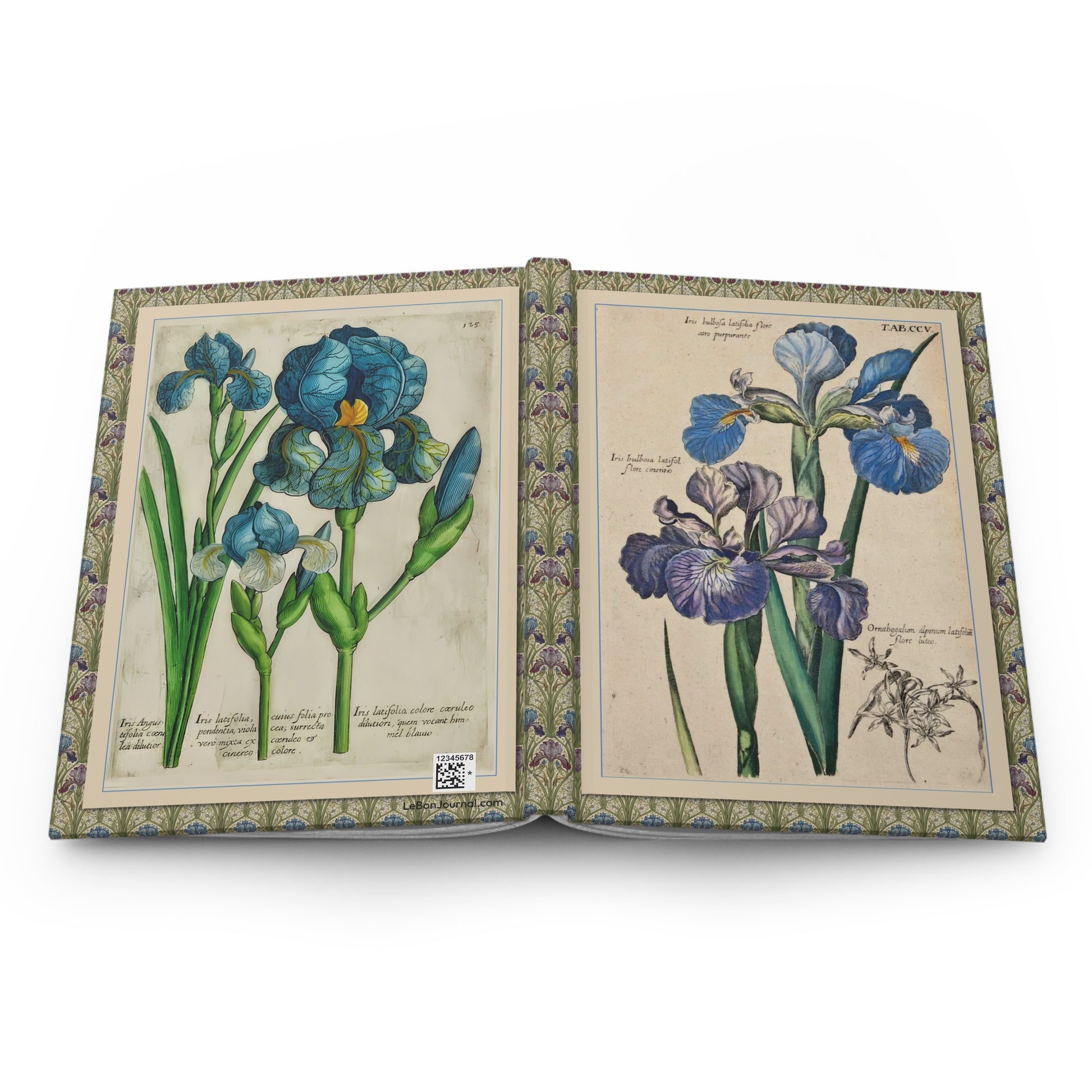 Botanical Iris Journal Binding — Casewrap Hardcover Construction - LeBonJournal