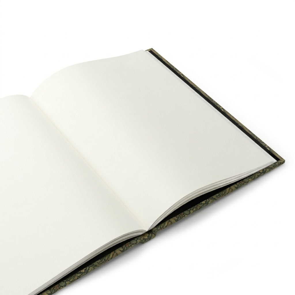 Owl journal interior showing 150 perforated blank pages with casewrap sewn binding and 90gsm paper - LeBonJournal