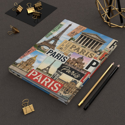 Paris vintage collage journal on workspace celebrating City of Lights Eiffel Tower legacy - LeBonJournal