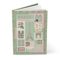Paris journal shabby chic collage Eiffel Tower Redouté rose mint pink gold Montmartre - LeBonJournal
