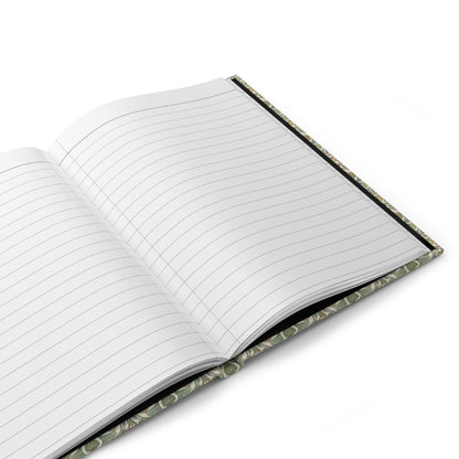 Open Phytopalaeology journal displaying 150 ruled lined pages with perforations for easy tear-out, casewrap binding, and premium paper quality for field research and paleobotany notes - LeBonJournal