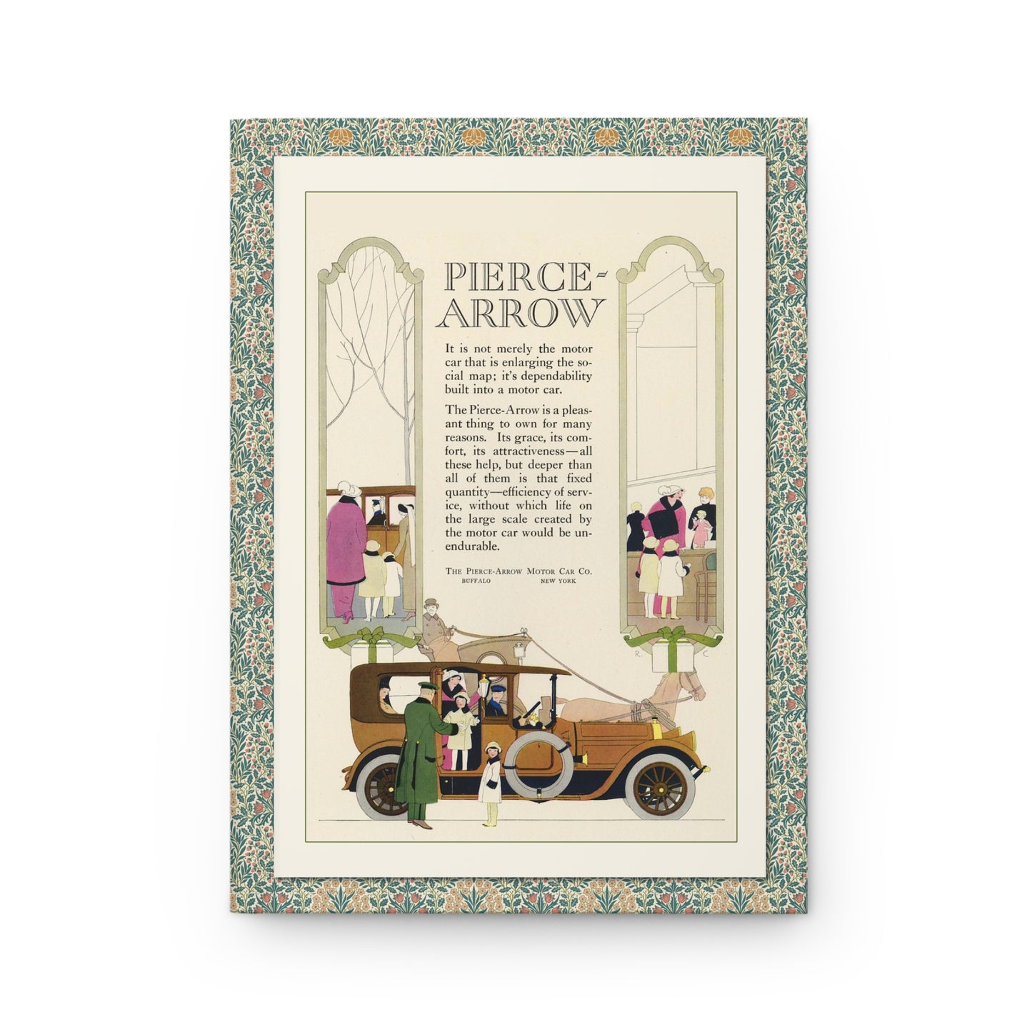 Pierce-Arrow Vestibule Suburban front cover December 1914 chauffeur service Art Nouveau panels - LeBonJournal

