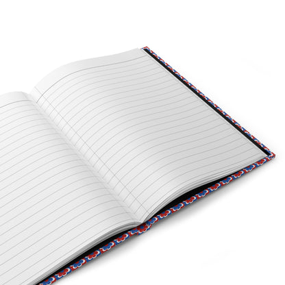 Pluviôse Floréal journal open showing 150 perforated lined pages with casewrap sewn binding, Marthe Romme 1919 - LeBonJournal