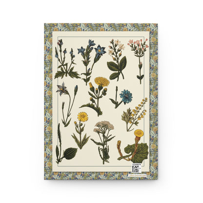 Back cover featuring Polish botanical Table XV Zioła 1870s–1912 with 12 wild medicinal herbs including yarrow, wormwood, chicory and coltsfoot - LeBonJournal