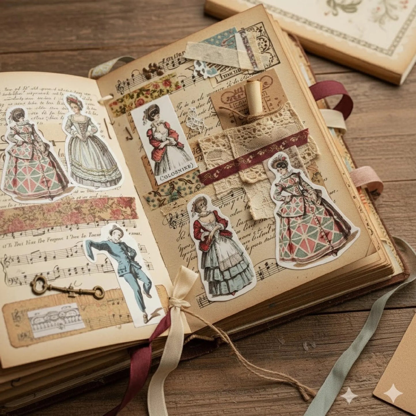 Creative scrapbooking using Commedia dell'Arte characters - LeBonJournal