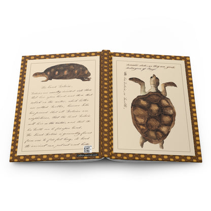 Sea and land tortoises hardcover journal spine and full-wrap Kenelm Henry Digby 1810-1819 watercolor manuscript design - LeBonJournal