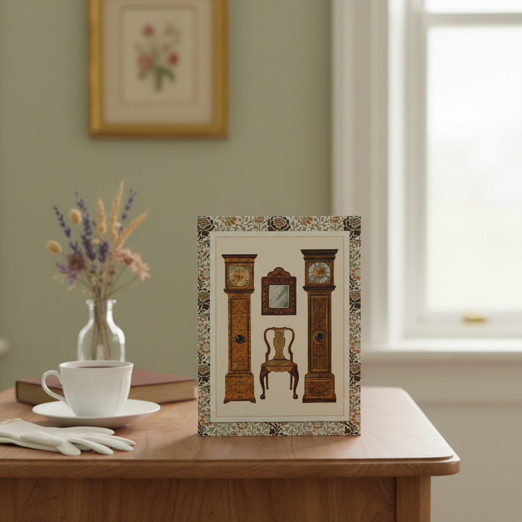 Shirley Slocombe 1905 antique clocks journal in Edwardian drawing room with tea cup dried flowers and natural light - LeBonJournal
