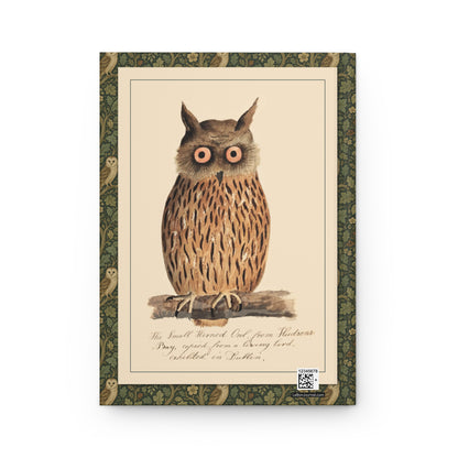 Owl journal back cover with Digby 1810 Small Horned Owl from Hudson's Bay and handwritten caption - LeBonJournal