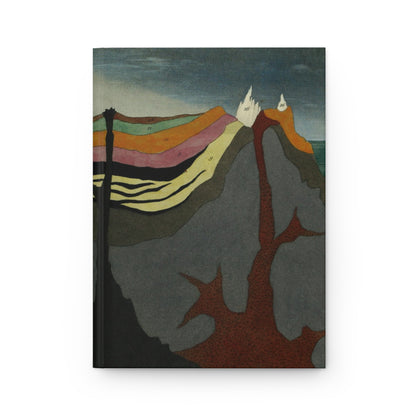 Snow-capped peaks and igneous rock root system front cover from Benjamin Heyne 1814 geological cross-section full-wrap engraving - LeBonJournal

