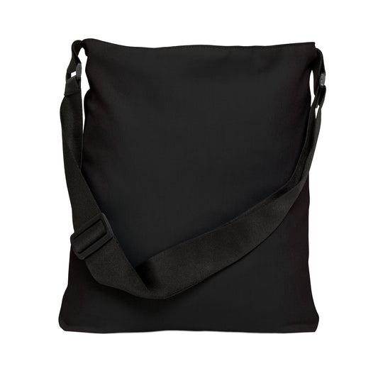 Solid black crossbody bag standing with strap down, clean minimalist all-over black print - LeBonJournal
