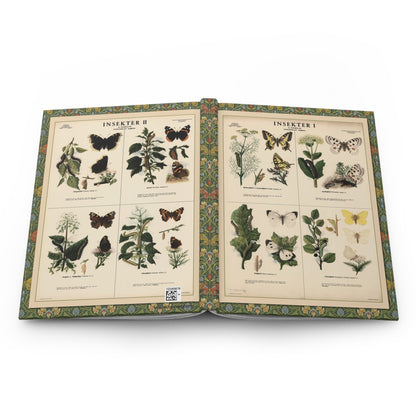 Swedish butterfly hardcover journal spine and full-wrap Max Richter 1939 skolplansch artwork from Norstedts Stockholm educational posters - LeBonJournal