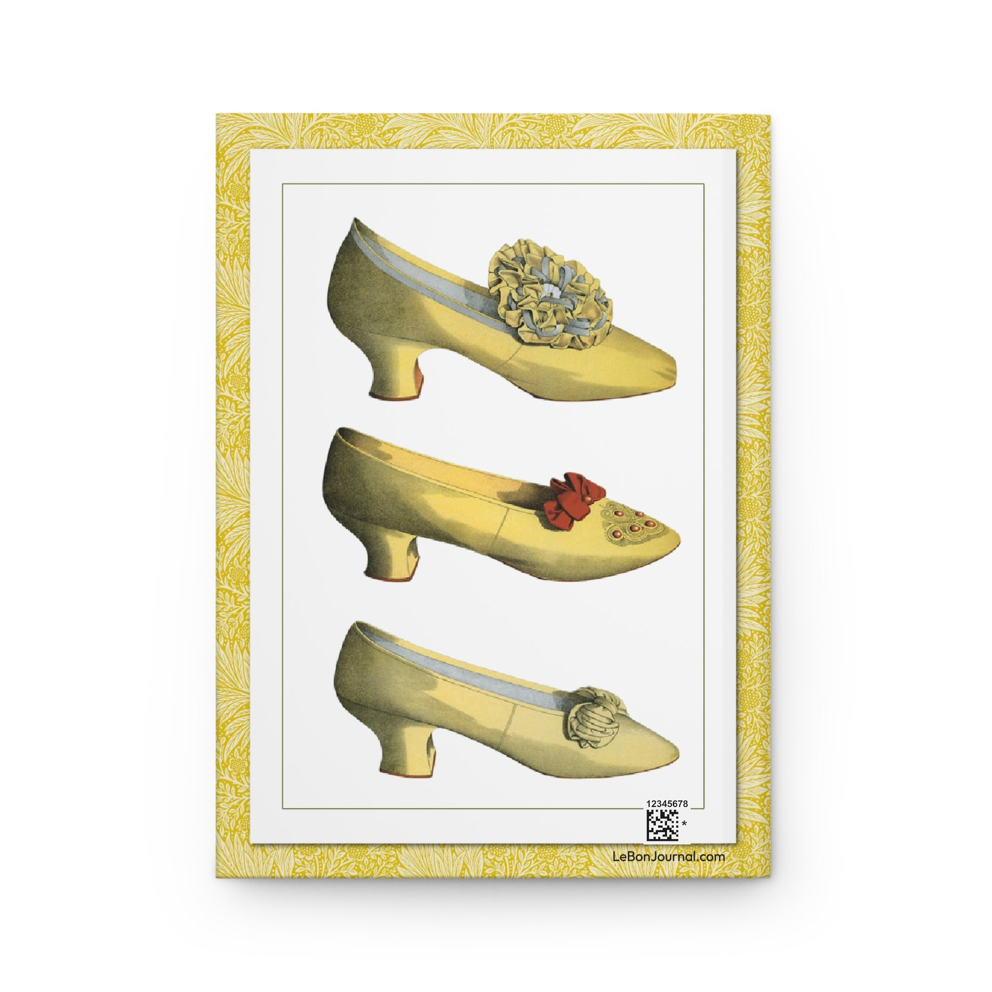 T. Watson Greig 1900 Plate VI back cover mirrored yellow satin shoes crimson bow mother of pearl - LeBonJournal
