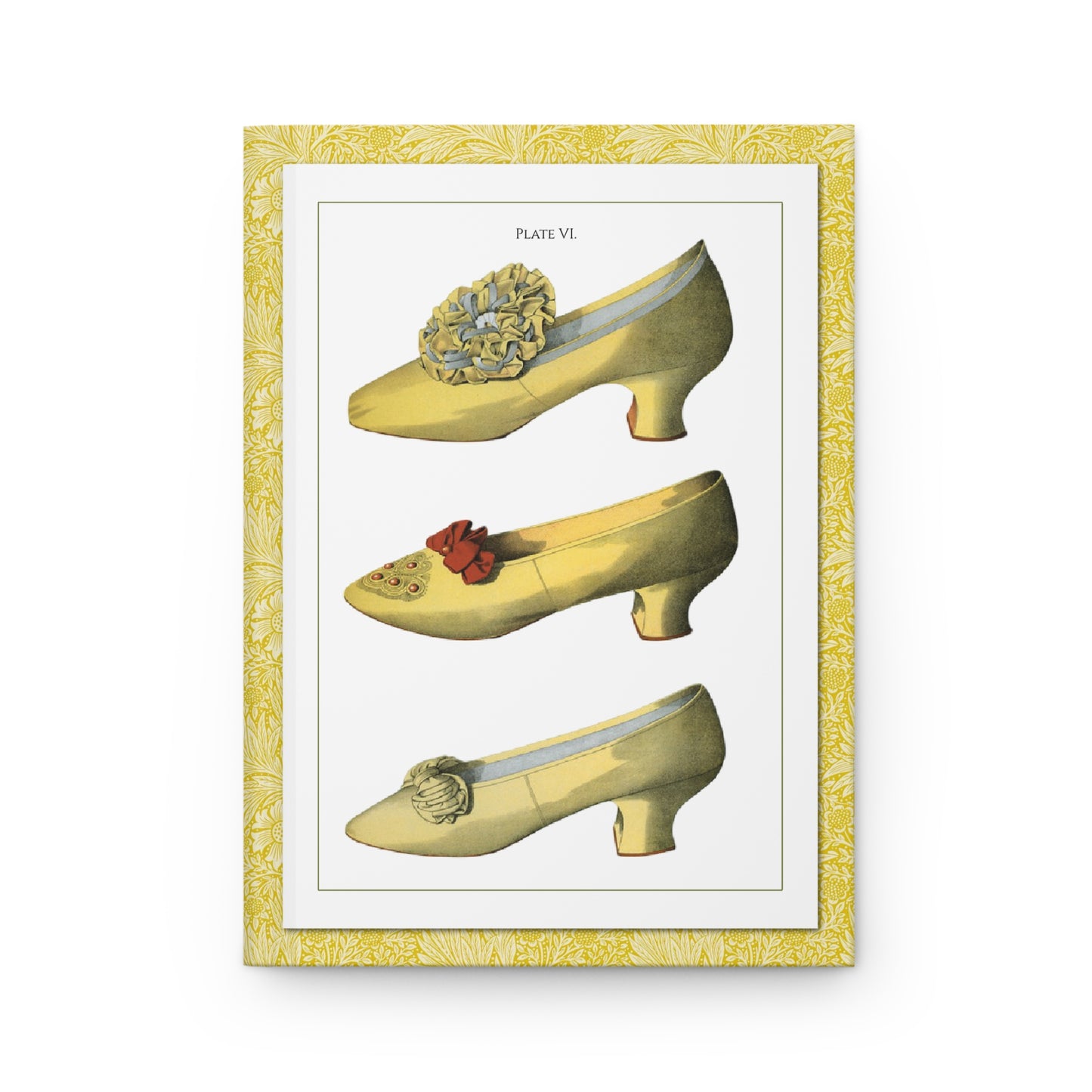T. Watson Greig 1900 Plate VI front cover three yellow satin Victorian dress shoes Ada Cavendish - LeBonJournal

