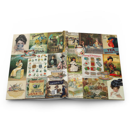 Tea hardcover journal spine and full-wrap early 20th century tea advertising collage - LeBonJournal
