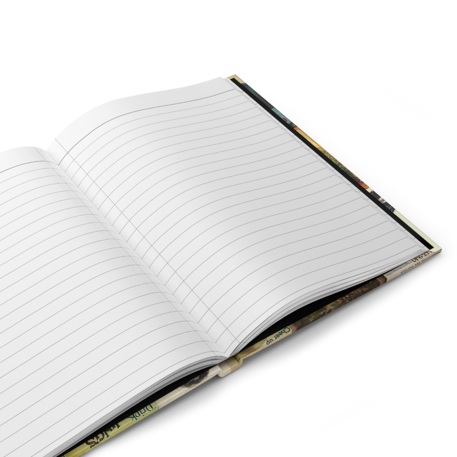 Tea journal interior showing 150 perforated lined pages with casewrap sewn binding - LeBonJournal
