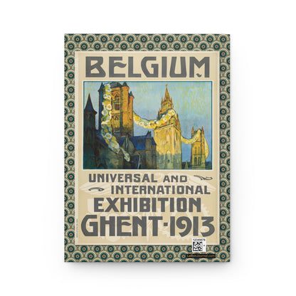 Three towers of Ghent back cover, Saint Nicholas, Belfry and Saint Bavo's Cathedral with festive garlands, Jos Cornelis Art Nouveau lithograph 1913 - LeBonJournal