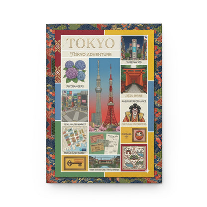 Tokyo Adventure front cover Tokyo Tower Skytree Shibuya Harajuku retro graphic poster - LeBonJournal
