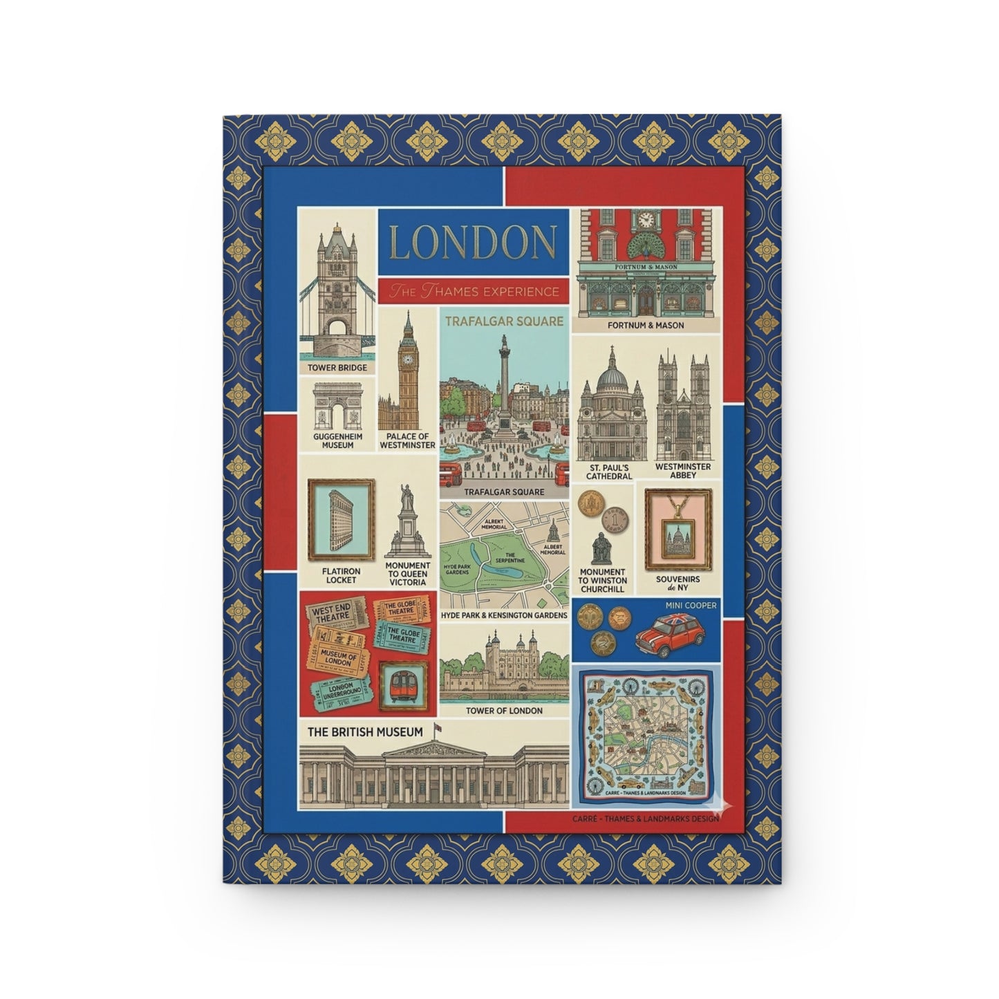 Tower Bridge Big Ben St. Paul's Cathedral Westminster Abbey front cover Thames landmarks collage - LeBonJournal
