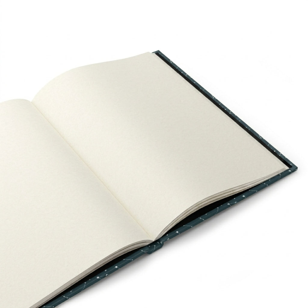 Trouvelot 1882 astronomical drawings hardcover blank journal open showing 150 perforated blank pages 90gsm casewrap sewn binding - LeBonJournal