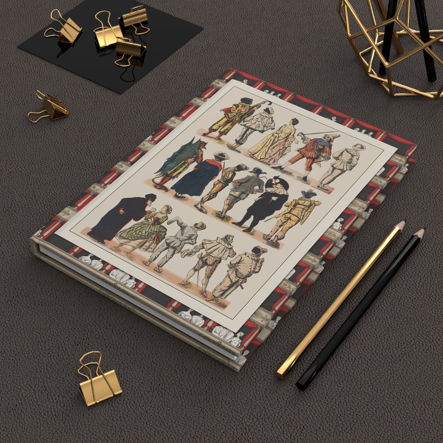 V. Turati 1800s Commedia dell'Arte journal on workspace celebrating Italian Renaissance theatre legacy - LeBonJournal
