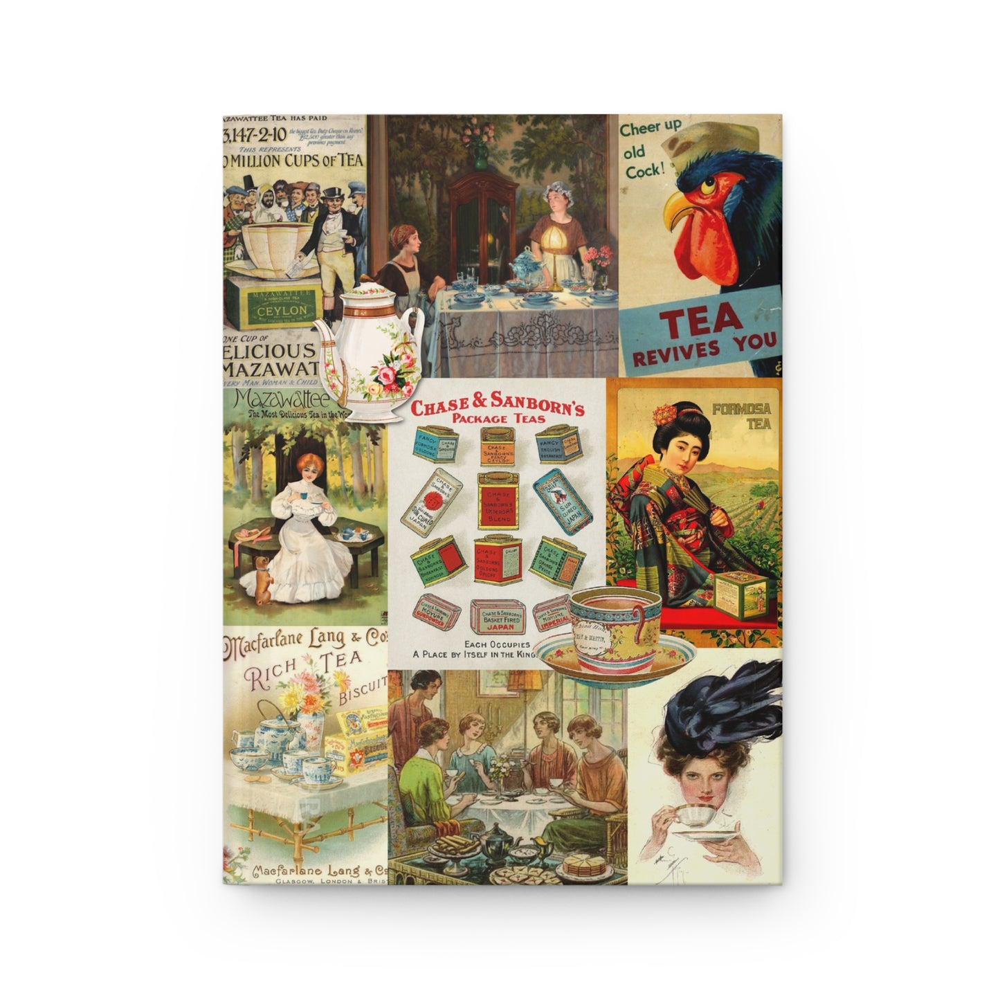 Victorian tea culture collage front cover early 20th century advertising ladies teaware - LeBonJournal
