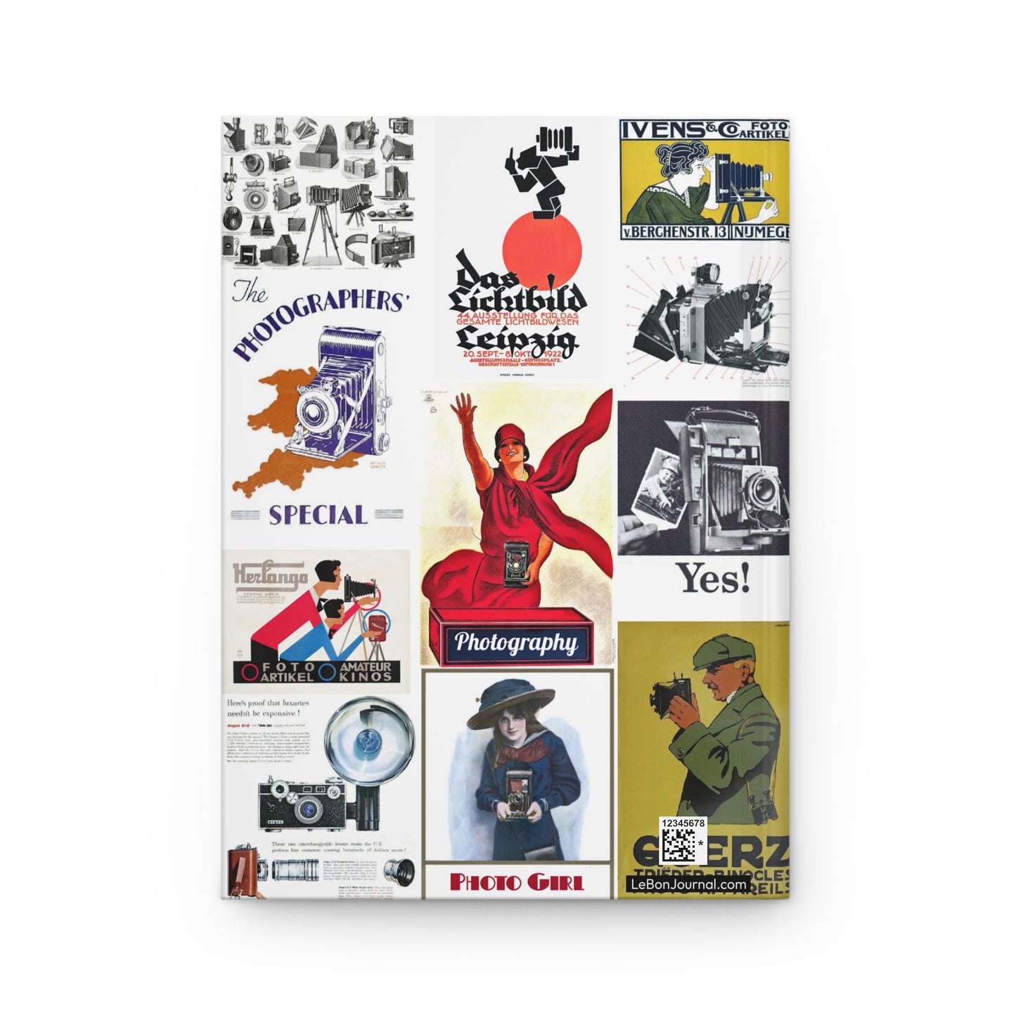 Vintage photography poster collage back cover with 1900s-1920s Art Nouveau Plakatstil camera advertising golden age design - LeBonJournal
