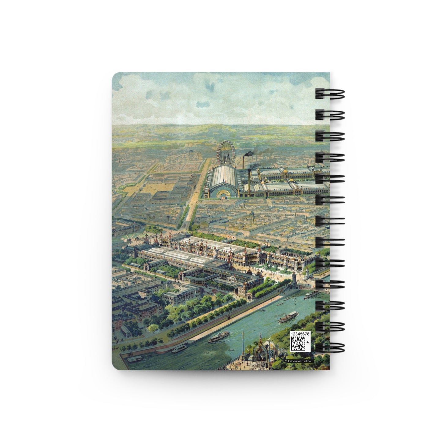 Vue panoramique de l'Exposition Universelle 1900 back cover by Lucien Baylac with Grand Palais Pont Alexandre III and Seine riverboats - LeBonJournal