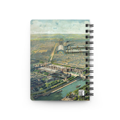 Vue panoramique de l'Exposition Universelle 1900 back cover by Lucien Baylac with Grand Palais Pont Alexandre III and Seine riverboats - LeBonJournal