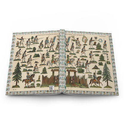 Wagram hardcover journal spine and full-wrap August Schultz 1910 Battle of Wagram 1809 educational military history chart - LeBonJournal