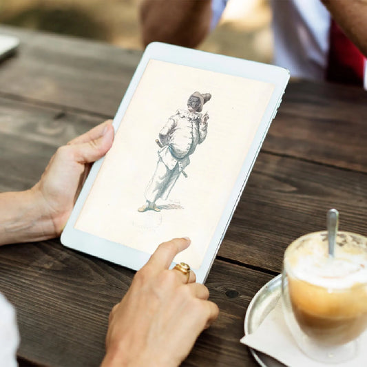 Digital editing of Commedia dell'Arte characters on tablet - LeBonJournal