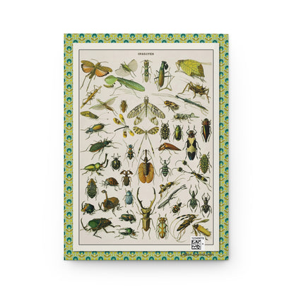 Entomology journal back cover with Adolphe Millot Insectes plate from Larousse encyclopedia - LeBonJournal 