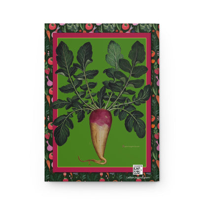 Ulisse Aldrovandi journal back cover with Renaissance long turnip illustration - LeBonJournal