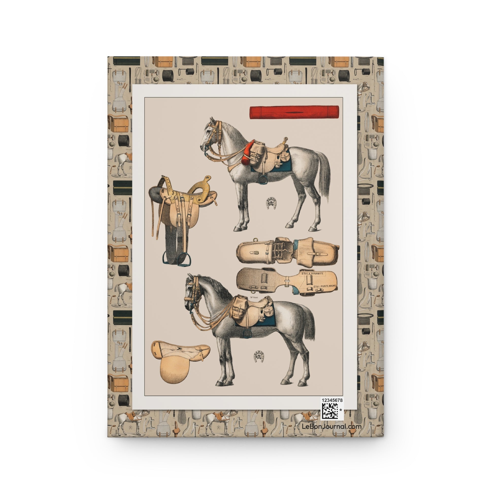 Back cover contemporary composition 1890 Alp Camille Jeune military horse tack cavalry equipment dynamite case axe holder chromolithograph - LeBonJournal