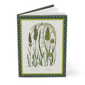 Hardcover journal standing upright showing Anne Pratt plate 251 British grasses chromolithograph from 1855 botanical illustration on front cover - LeBonJournal