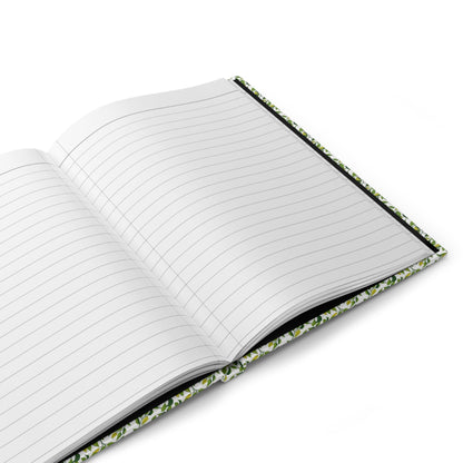Biblical botany hardcover journal open showing 128 ruled pages for writing with matte finish and durable casewrap binding - LeBonJournal