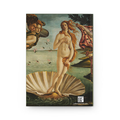 Back cover Botticelli Birth of Venus complete composition scallop shell Zephyr Chloris Hora spring roses tempera 1484-1486 Uffizi Gallery Florence Renaissance mythology - LeBonJournal