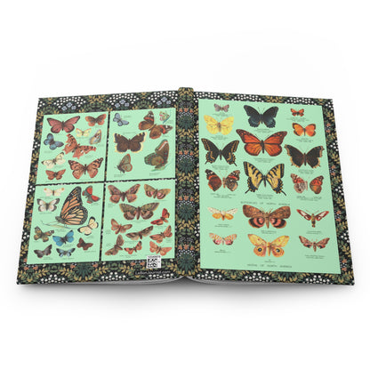 butterfly hardcover journal spine and full-wrap Johnson's 1896 chromolithographic lepidoptera design - LeBonJournal