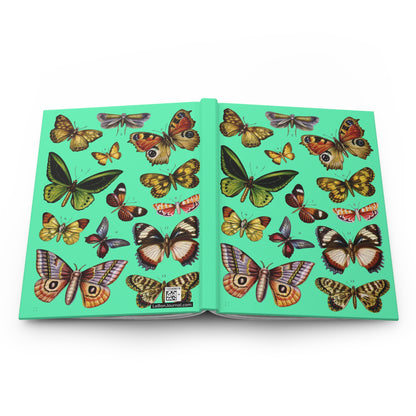 Butterfly hardcover journal spine full-wrap El Tesoro de la Juventud Birdwing mint green - LeBonJournal
