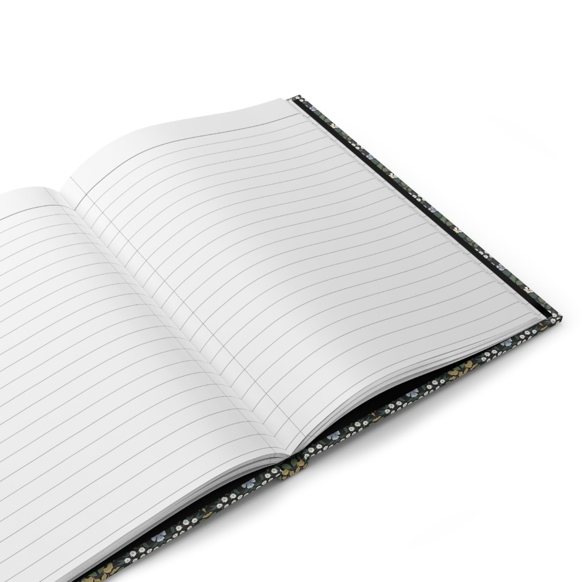 butterfly journal interior showing 150 perforated lined pages with casewrap sewn binding and 90gsm paper - LeBonJournal