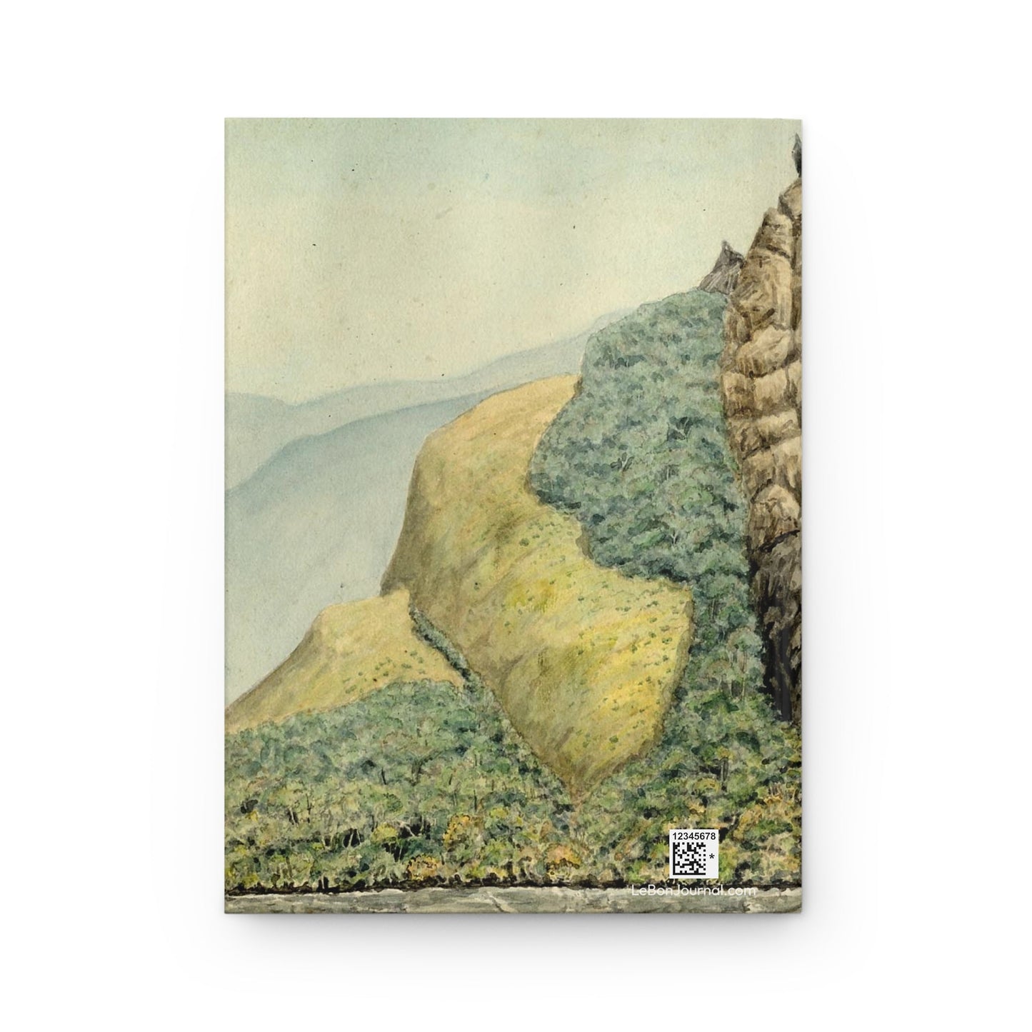 Carmelo Fernández journal back cover with 1850 Minero River watercolor Santander Colombia - LeBonJournal