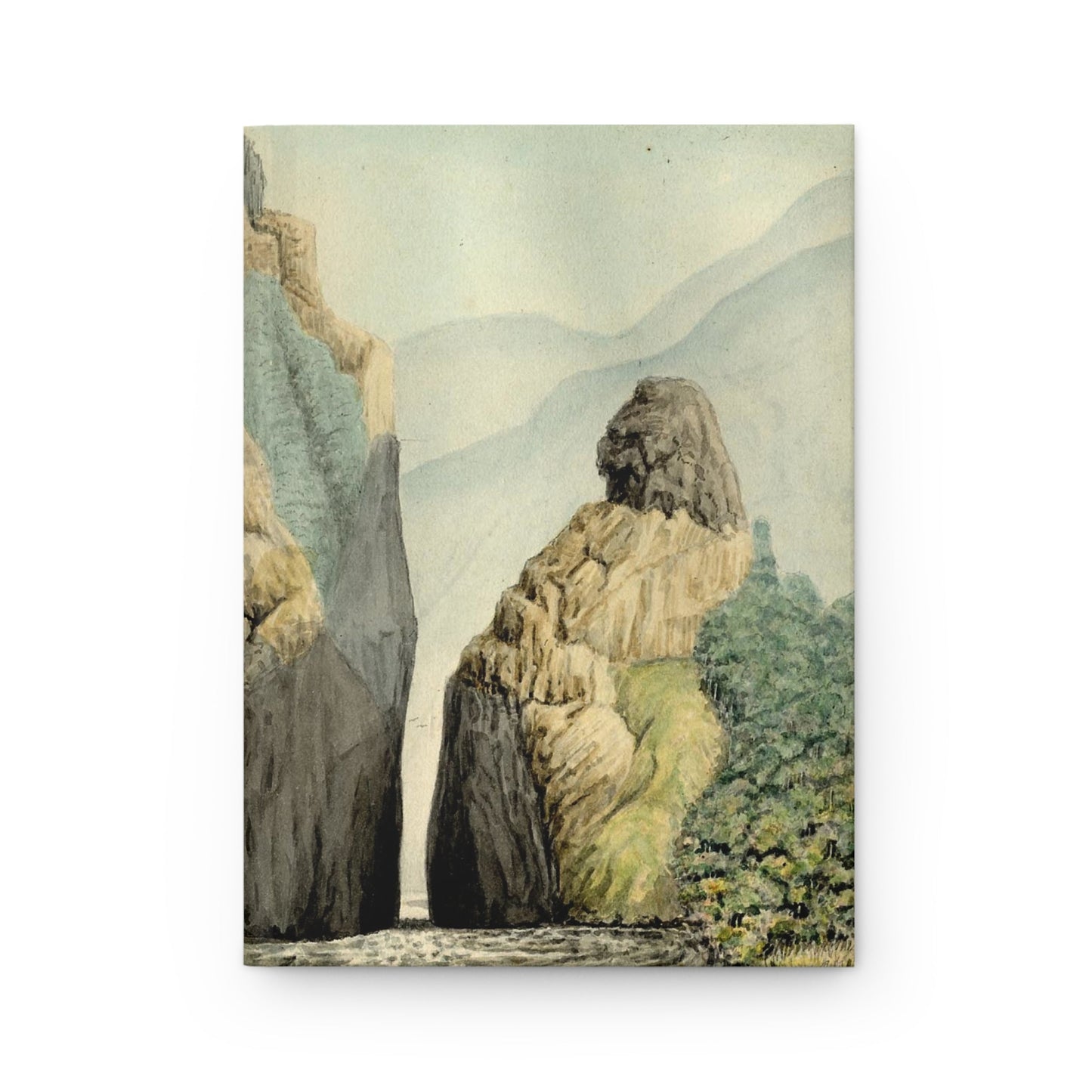 Carmelo Fernández journal front cover with 1850 Minero River watercolor Santander Colombia - LeBonJournal