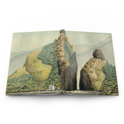 Carmelo Fernández Furatena Strait journal open showing casewrap binding with watercolor - LeBonJournal