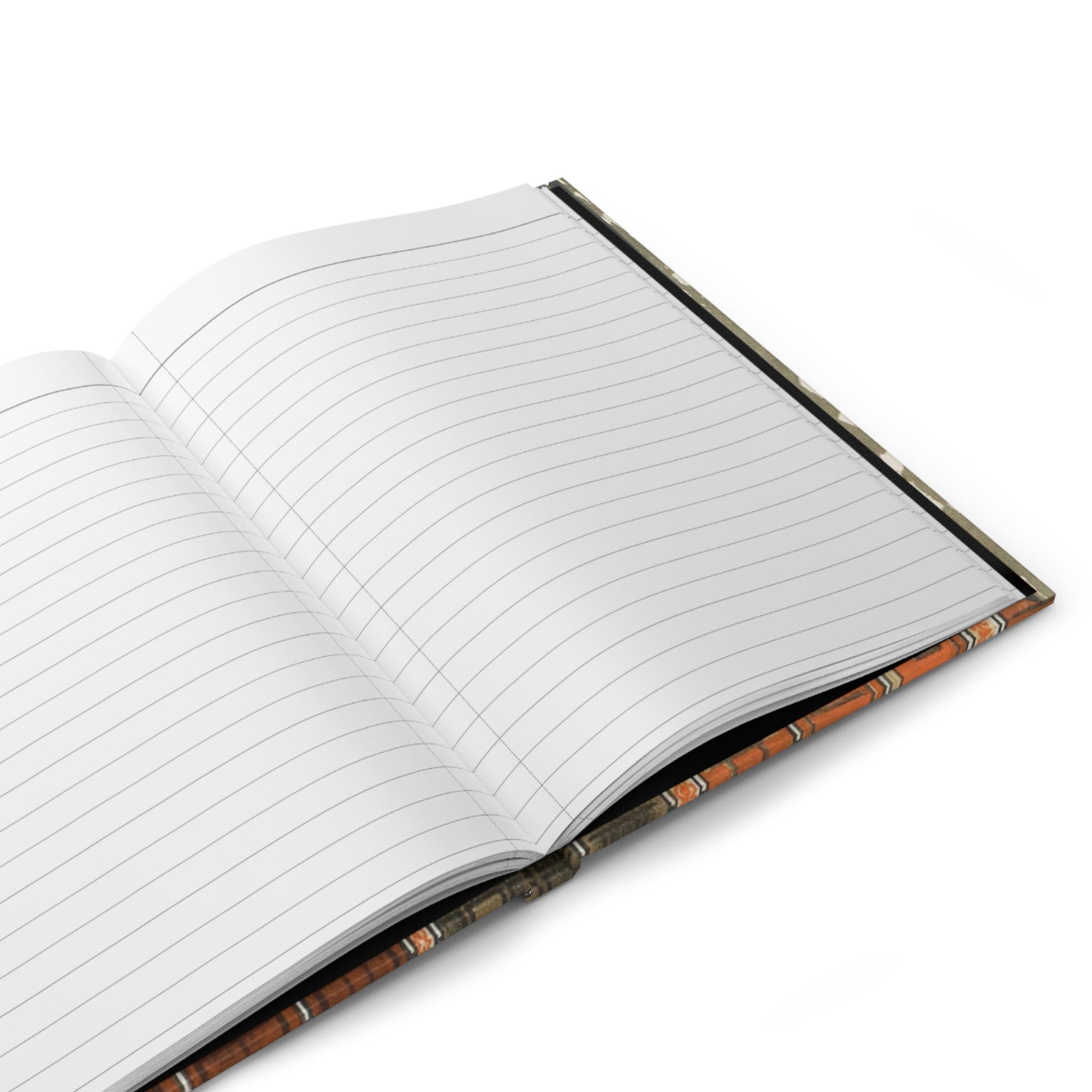 Open Commedia dell'Arte journal showing 150 lined perforated pages for character notes - LeBonJournal