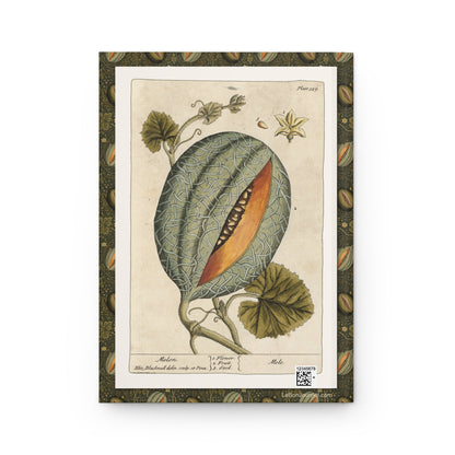 Elizabeth Blackwell journal back cover with 1739 melon illustration from Curious Herbal - LeBonJournal
