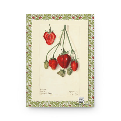 USDA journal back cover with Elsie E Lower 1910 Fragaria Pink Tea strawberry illustration - LeBonJournal